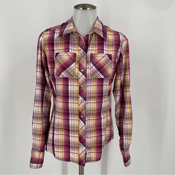 Ascend Tops - ASCEND Plaid Pearl Snap Button Up Shirt Long Sleeve